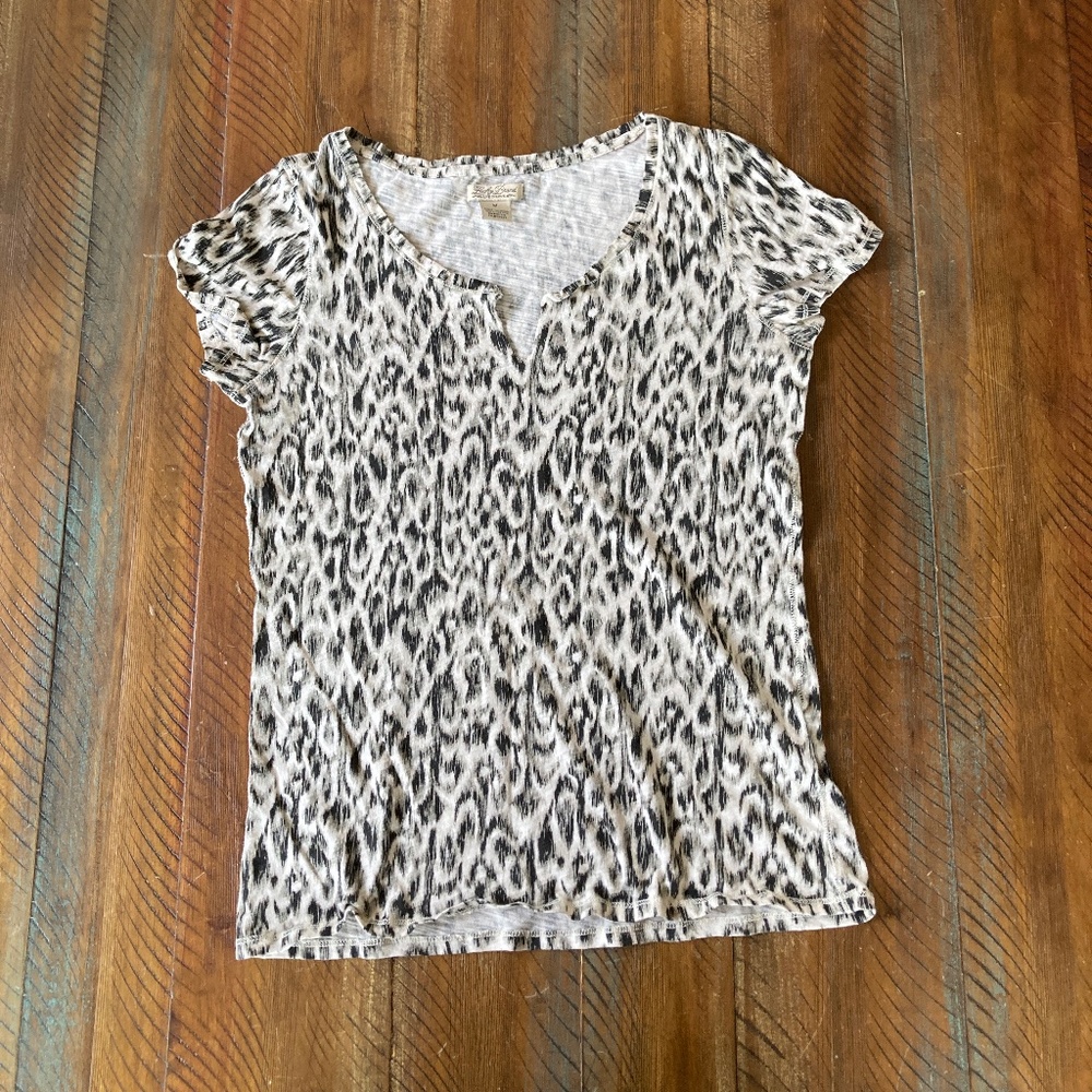 Women’s Lucky Brand T Shirt Printed Top Cotton Medium
